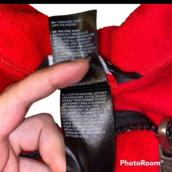 THE NORTH FACE Red Fleece Zip Up Boys SIZE 14/16 - Picture 2 of 6